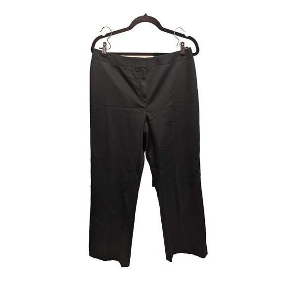 Lafayette 148‎ NY Wide Leg Solid Black Zip Tab Career Work Pants Size 12 - Picture 1 of 10